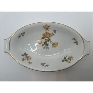 Rosenthal Charlene 9.75” Oval RELISH Serving Dish HANDLES Aida Yellow Rose EX